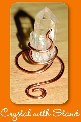 Quartz crystal with copper stand