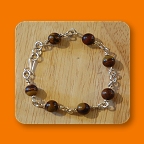 Chinese Writing Rock & Sterling Silver Bracelet